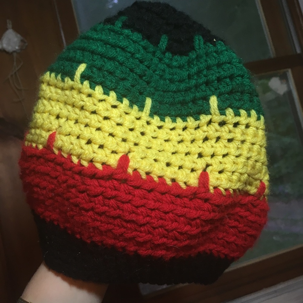Handmade knitted Rasta tam beanie